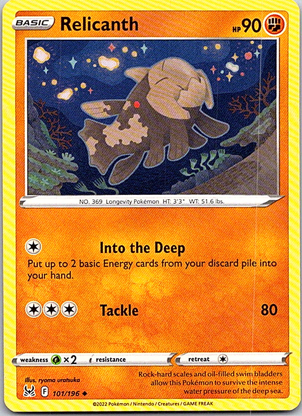 Relicanth Uncommon SWSH11: Lost Origin 101/196 NM