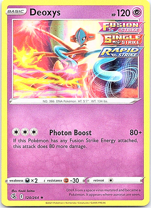 Deoxys Holo Rare SWSH08: Fusion Strike 120/264 NM