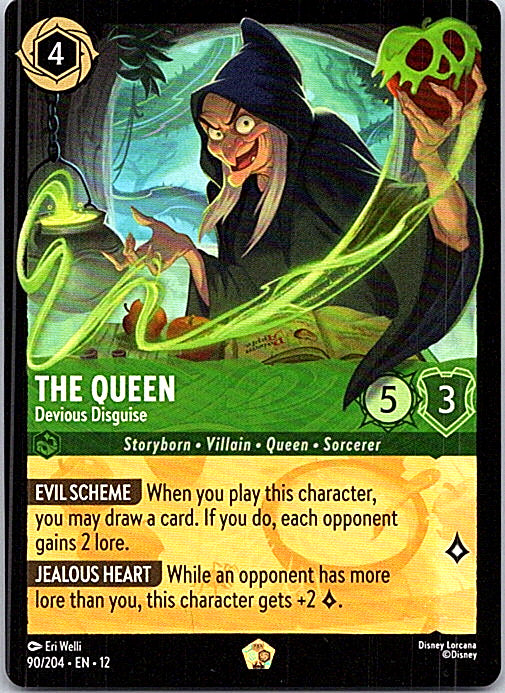 The Queen - Devious Disguise Cold Foil Legendary Wilds Unknown 90/204 NM