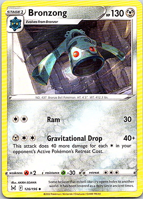 Bronzong Uncommon SWSH11: Lost Origin 126/196 NM