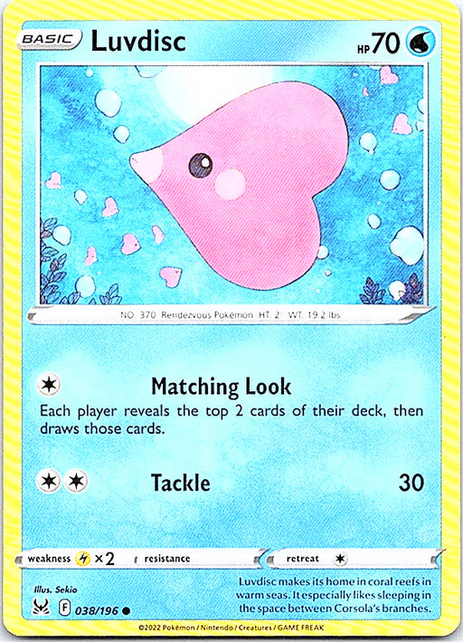 Luvdisc Common SWSH11: Lost Origin 038/196 NM