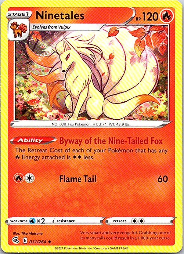 Ninetales (31) Uncommon SWSH08: Fusion Strike 031/264 NM