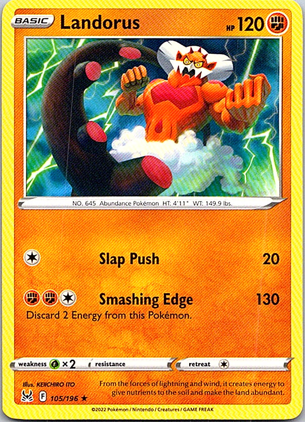 Landorus Rare SWSH11: Lost Origin 105/196 NM
