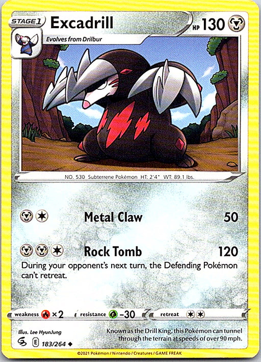 Excadrill Uncommon SWSH08: Fusion Strike 183/264 NM