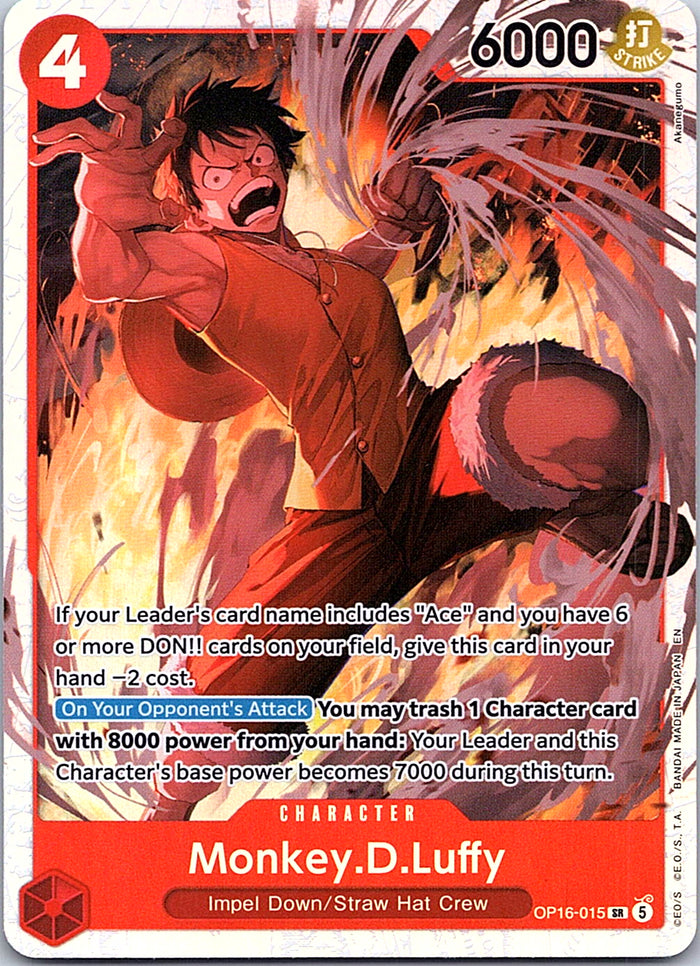Monkey.D.Luffy Foil SR The Time of Battle OP16-015 NM