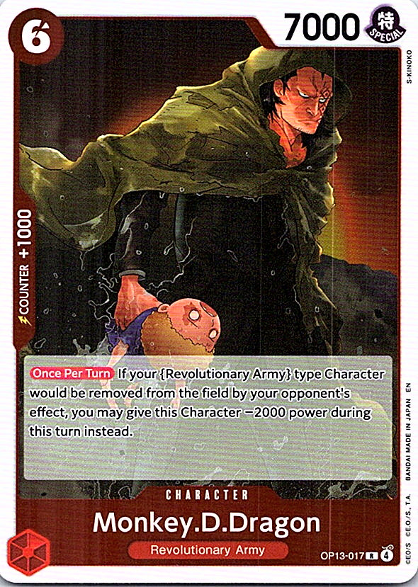 Monkey.D.Dragon Foil R Carrying On His Will OP13-017 NM