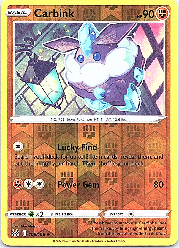 Carbink Reverse Holo Uncommon SWSH11: Lost Origin 108/196 NM