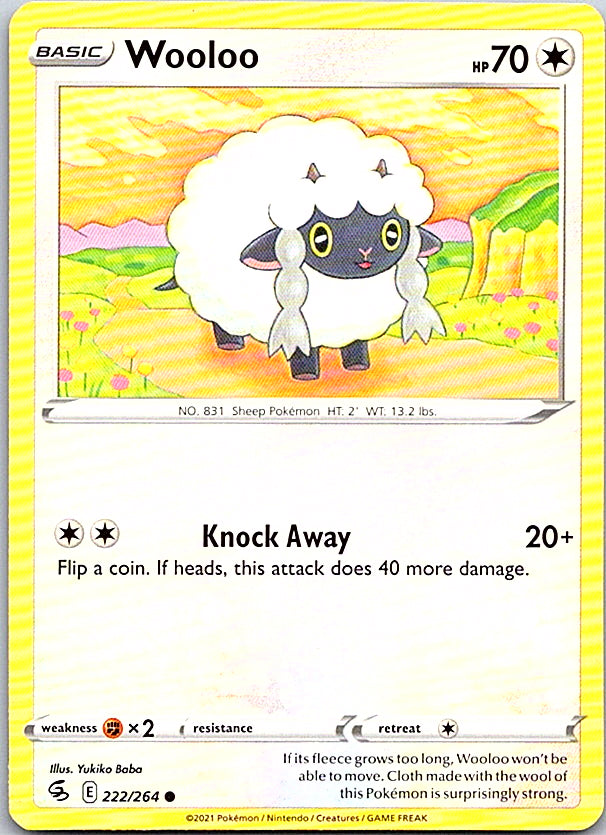 Wooloo (222) Common SWSH08: Fusion Strike 222/264 NM