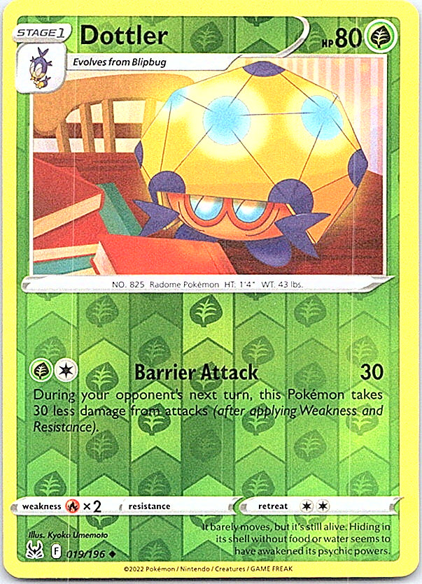 Dottler Reverse Holo Uncommon SWSH11: Lost Origin 019/196 NM