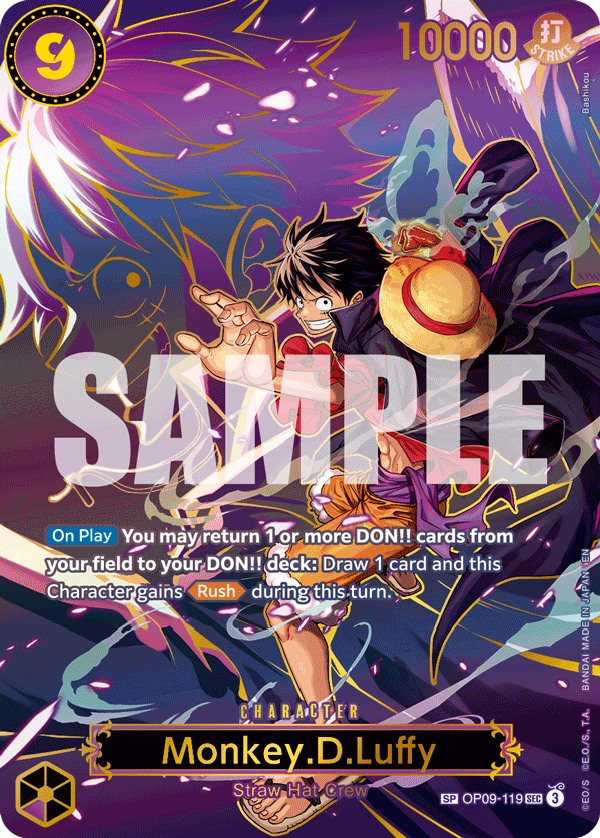 Official One Piece Card Game Monkey D. Luffy OP09-119 SP card