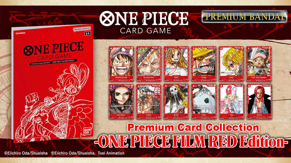 One Piece Premium Card Collection FILM RED Edition – English card artwork and included booklet