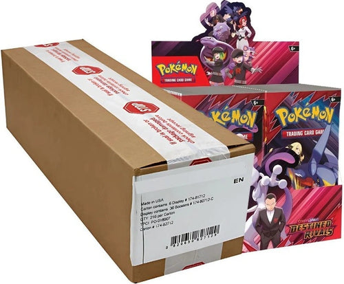 Destined Rivals sealed case of six booster boxes — stock artwork