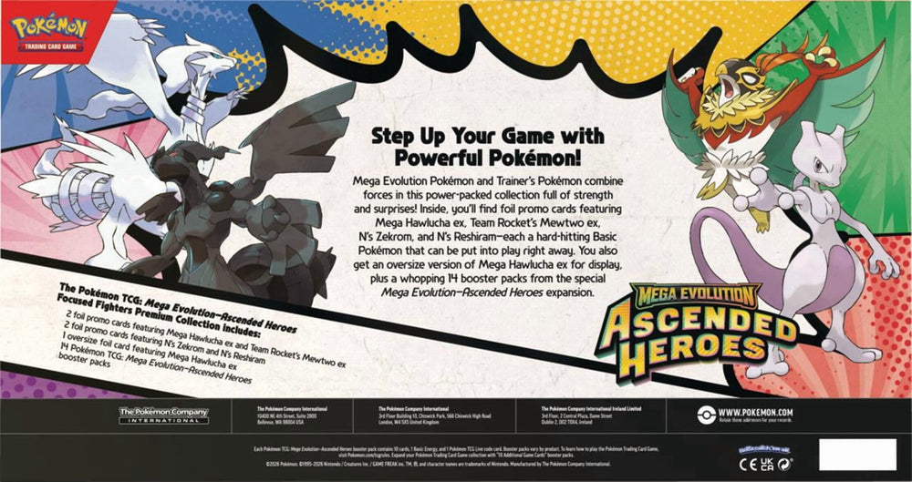 Pokémon TCG Focused Fighters Premium Collection back and contents