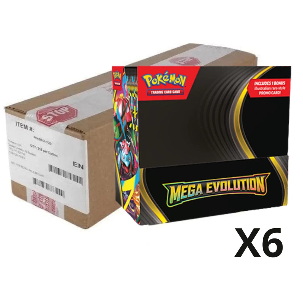 Pokémon TCG Mega Evolution Enhanced English factory-sealed case of six booster boxes