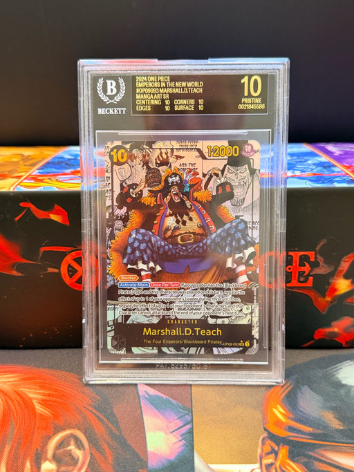Marshall D. Teach OP09-093 Manga SR BGS 10 Black Label front